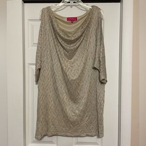 Nine & Co Shimmering Silver Mini Dress or Tunic Top - Size 16
